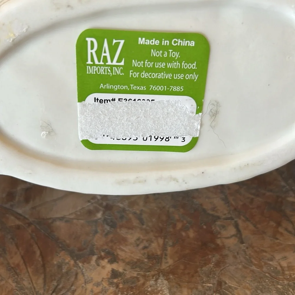 RAZ White Easter Candy Dish With Bunnies
